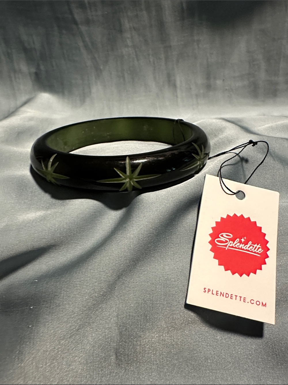 Splendette Midi Duchess Serpent (no gems) Green Bangle (glows in the dark)